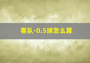 客队-0.5球怎么算