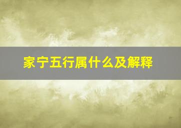 家宁五行属什么及解释