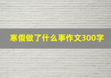 寒假做了什么事作文300字