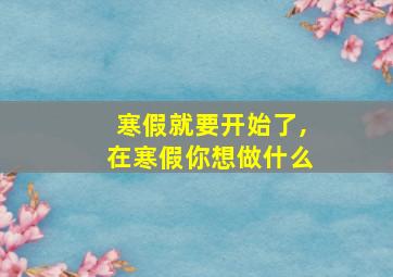 寒假就要开始了,在寒假你想做什么