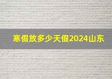 寒假放多少天假2024山东