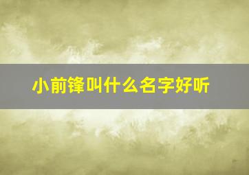 小前锋叫什么名字好听