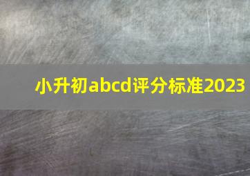 小升初abcd评分标准2023