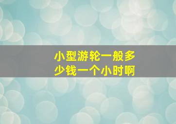 小型游轮一般多少钱一个小时啊