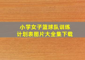 小学女子篮球队训练计划表图片大全集下载