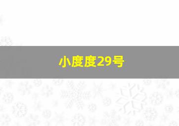 小度度29号