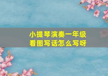 小提琴演奏一年级看图写话怎么写呀