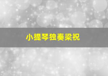 小提琴独奏梁祝