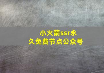 小火箭ssr永久免费节点公众号