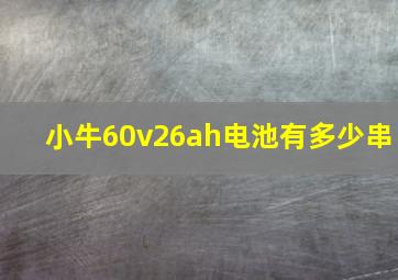 小牛60v26ah电池有多少串