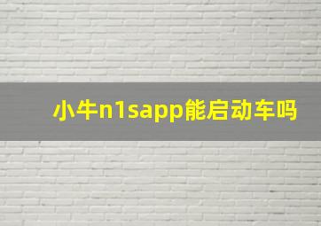 小牛n1sapp能启动车吗