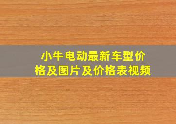 小牛电动最新车型价格及图片及价格表视频