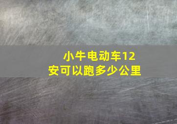 小牛电动车12安可以跑多少公里