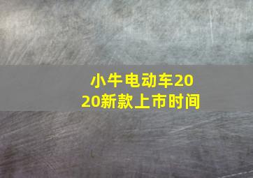 小牛电动车2020新款上市时间