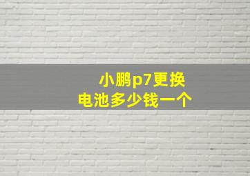 小鹏p7更换电池多少钱一个