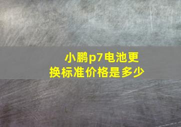 小鹏p7电池更换标准价格是多少