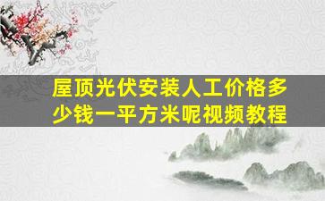 屋顶光伏安装人工价格多少钱一平方米呢视频教程