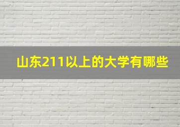 山东211以上的大学有哪些