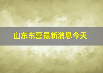 山东东营最新消息今天