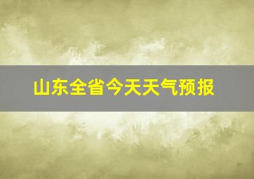 山东全省今天天气预报