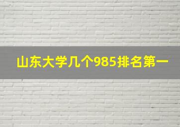 山东大学几个985排名第一