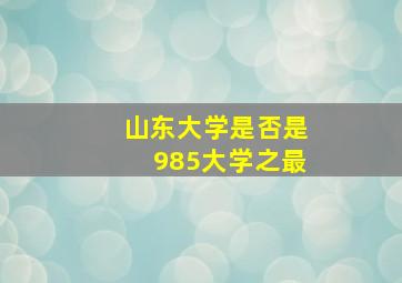 山东大学是否是985大学之最