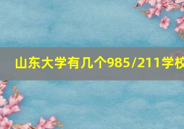 山东大学有几个985/211学校