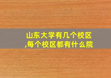 山东大学有几个校区,每个校区都有什么院