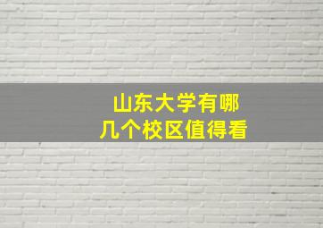 山东大学有哪几个校区值得看