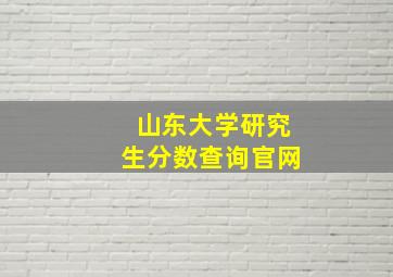 山东大学研究生分数查询官网