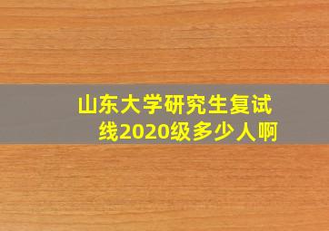 山东大学研究生复试线2020级多少人啊