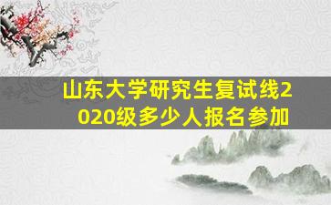 山东大学研究生复试线2020级多少人报名参加