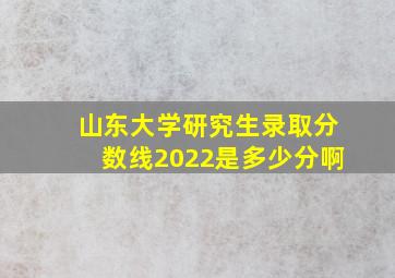 山东大学研究生录取分数线2022是多少分啊