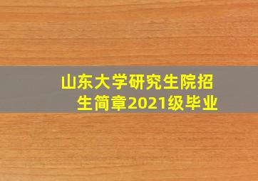 山东大学研究生院招生简章2021级毕业