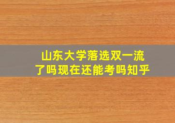 山东大学落选双一流了吗现在还能考吗知乎