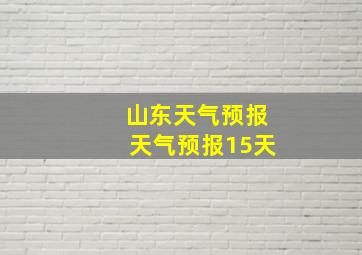 山东天气预报天气预报15天