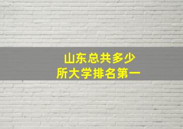 山东总共多少所大学排名第一