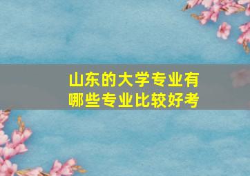 山东的大学专业有哪些专业比较好考