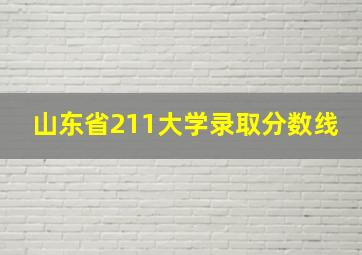 山东省211大学录取分数线