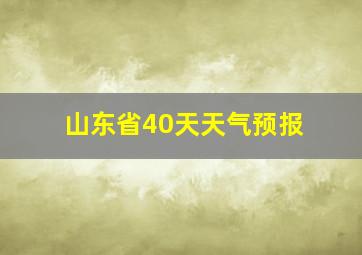 山东省40天天气预报