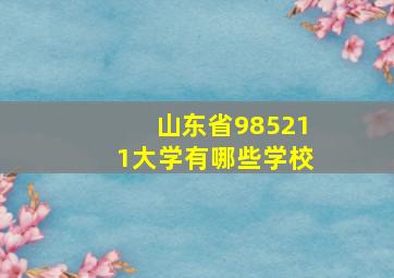 山东省985211大学有哪些学校