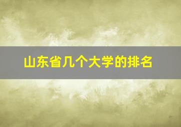 山东省几个大学的排名