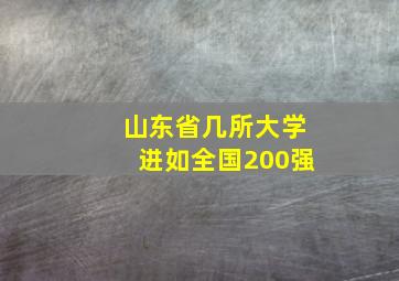 山东省几所大学进如全国200强