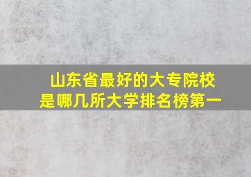 山东省最好的大专院校是哪几所大学排名榜第一