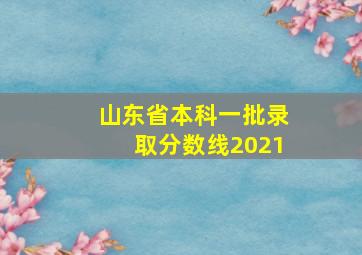 山东省本科一批录取分数线2021