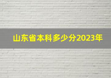 山东省本科多少分2023年