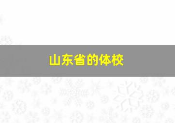 山东省的体校