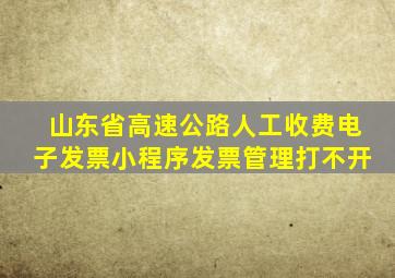 山东省高速公路人工收费电子发票小程序发票管理打不开