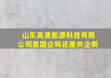 山东高速能源科技有限公司是国企吗还是央企啊