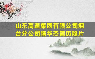 山东高速集团有限公司烟台分公司隋华杰简历照片